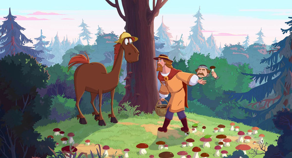 Кадр из мультфильма Три богатыря и Конь на троне